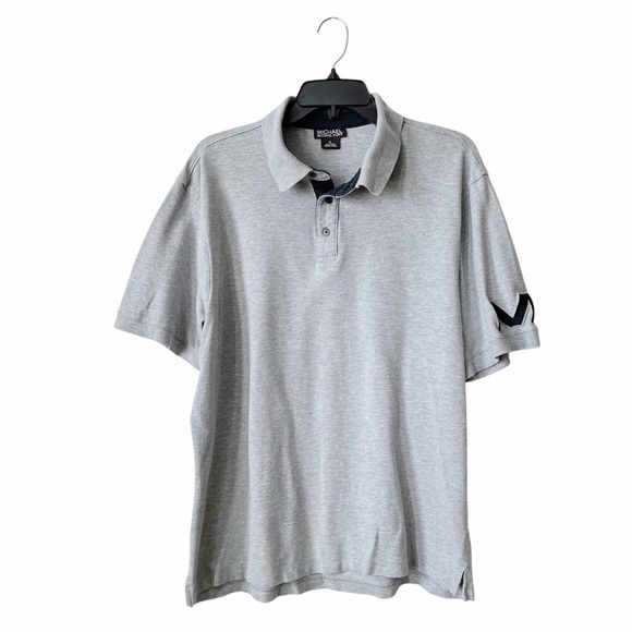 Michael Kors Polo Shirt Men's Size XL Grey Embroidered Logo Short Sleeve 3Button - Picture 1 of 6